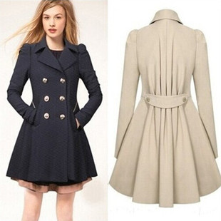 2016 women autumn slim long trench coat jackets пальто