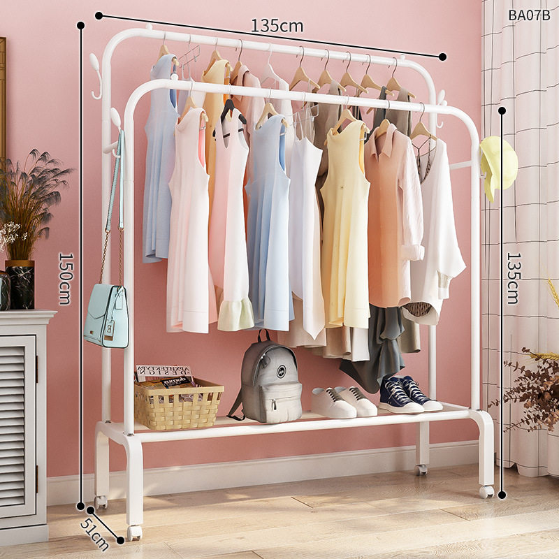 轻奢落地挂衣架带轮可移动