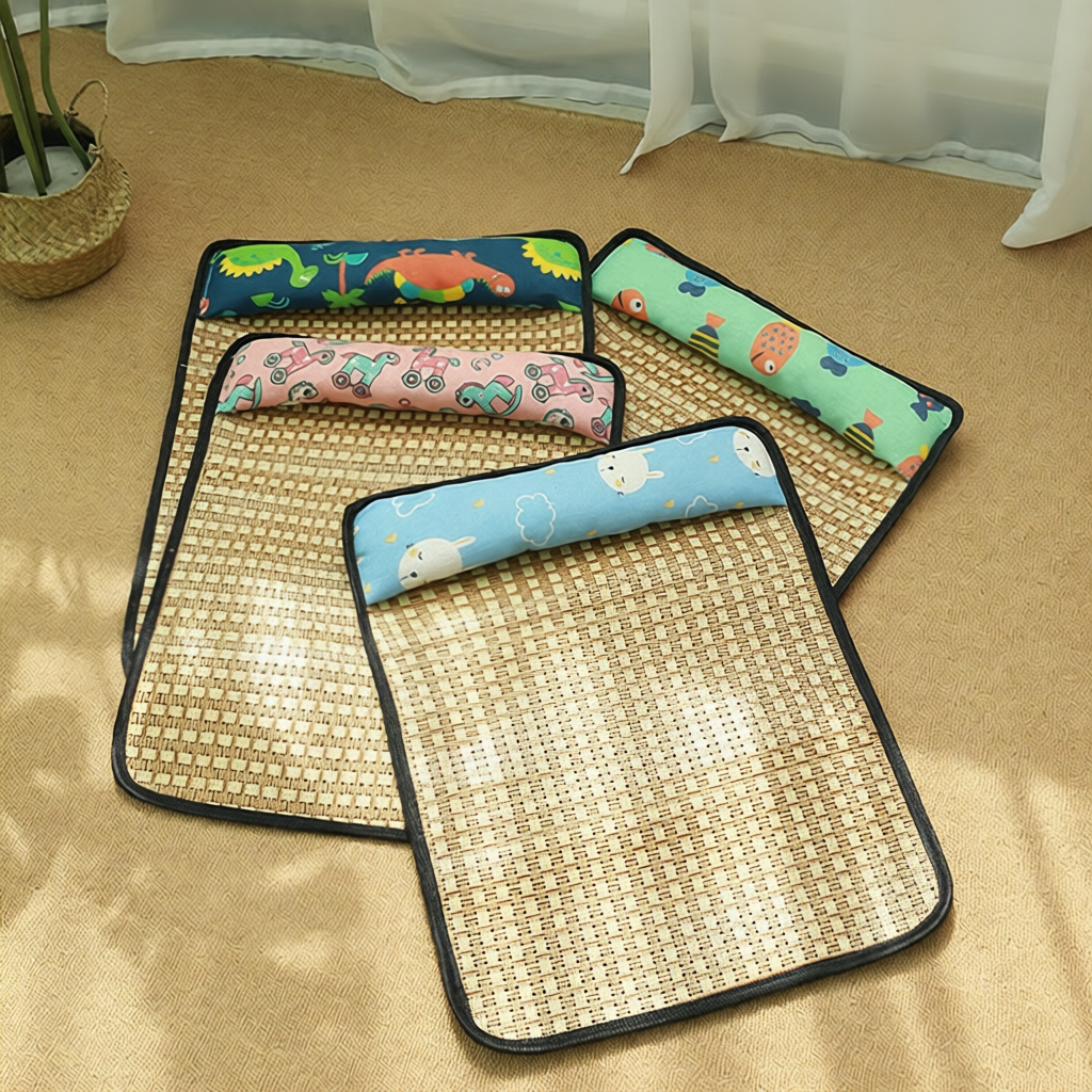 宠物夏季降温藤席凉垫带靠枕透气