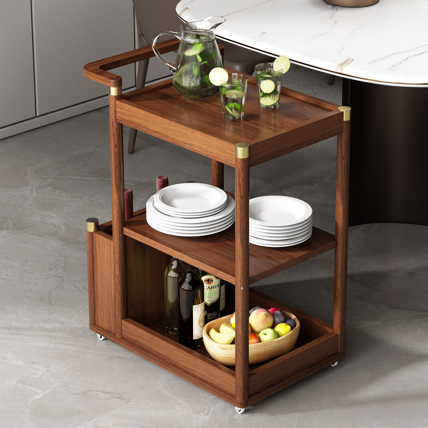 移动沙发边几角几茶几小桌子实木迷你零食小推车沙发侧边柜床头桌