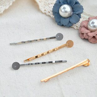 一字夹DIY饰品配件加厚波浪托盘一字夹边夹挂儿童手工材料发饰品