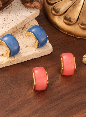 s925银针时尚百搭优雅耳钉女轻奢感气质耳环法式小巧耳饰