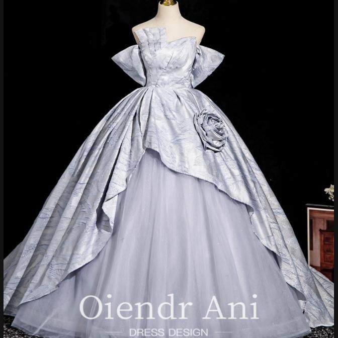 OiendrAni 晚礼服一字肩声乐艺考音乐生毕业礼服成人礼生日公主裙