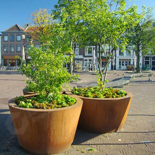 耐候钢板树池花箱大花盆园林景观户外花箱广场道路商业街铁锈花钵