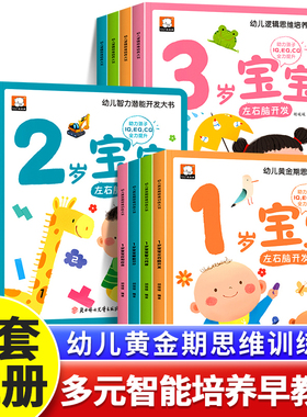 幼儿思维智力潜能开发训练大书全12册 1-2-3岁儿童全脑开发思维逻辑培养认知启蒙早教书幼儿园识字益智力游戏绘本一两三岁宝宝书籍