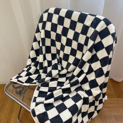 日本正品黑白棋盘格浴巾套装家用全棉吸水速干不掉毛男女珊瑚绒