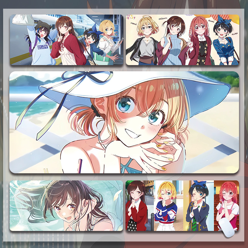 租借女友鼠标垫超大号二次元电脑键盘垫垫办公电竞游戏专用厚桌垫