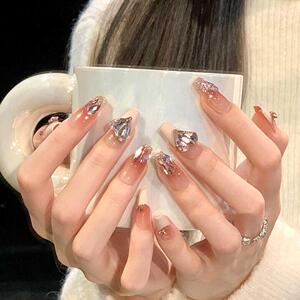 手工定制穿戴甲成品美甲贴片秋冬显白高级感新娘孕妇假指甲可拆卸