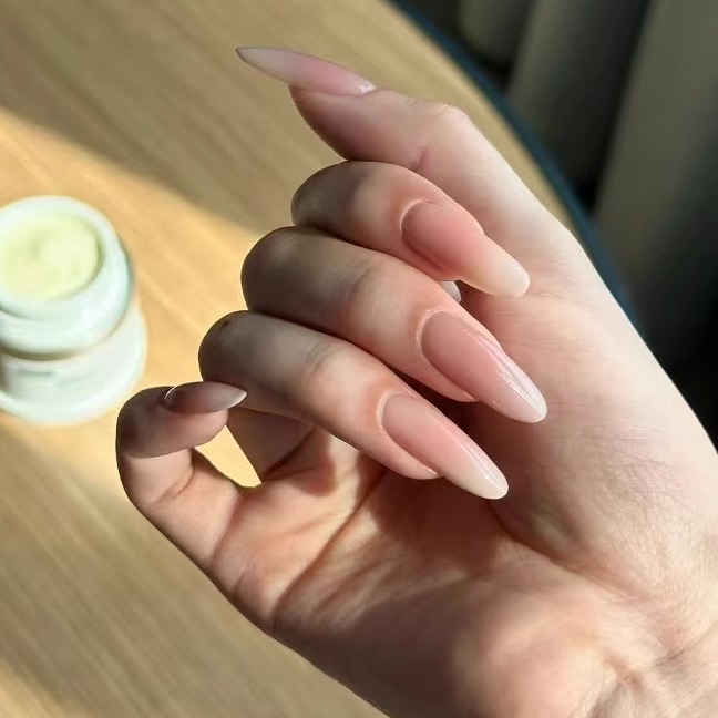 新款穿戴甲纯手工纯色椭圆