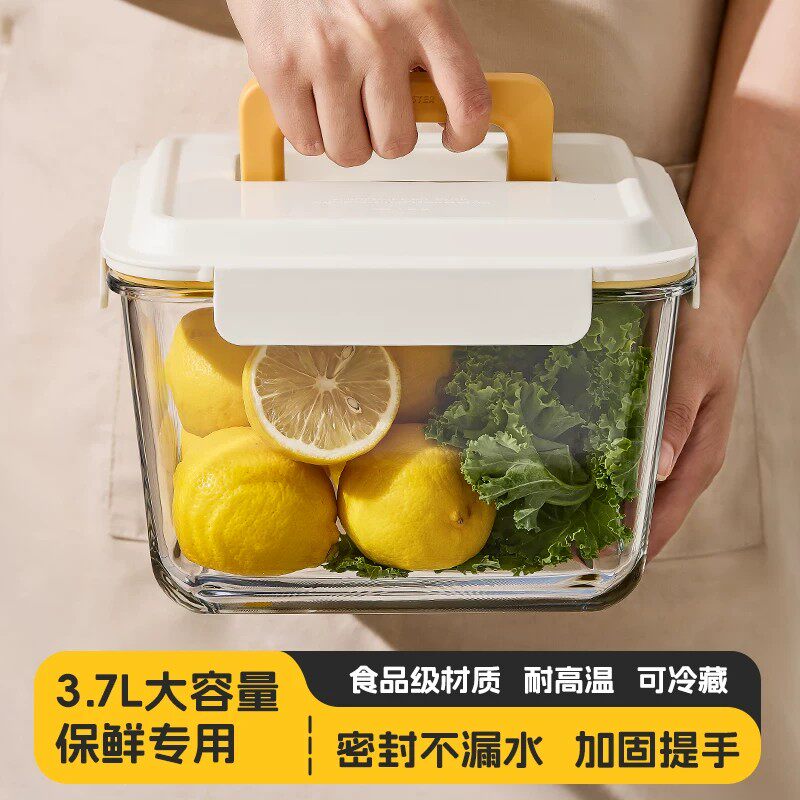 日本大容量玻璃密封罐泡菜专用盒食品级泡菜坛子腌菜鸡爪收纳罐