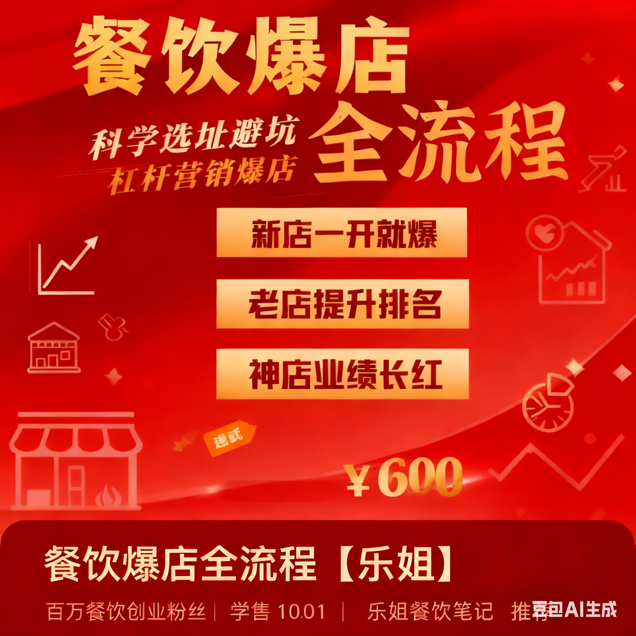 乐姐餐饮课程 如何开持续赚钱的店+摆摊爆摊技巧+选址实用指南