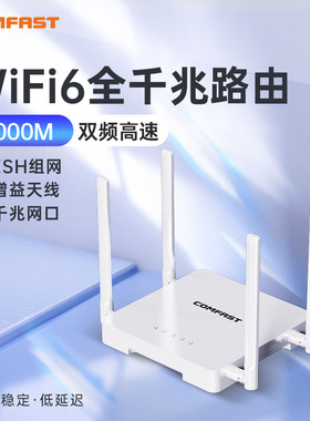 COMFAST CF-WR630AX家用WiFi6无线路由器全千兆端口5G双频3000M电竞游戏高速wifi覆盖路由器穿墙王mesh增强