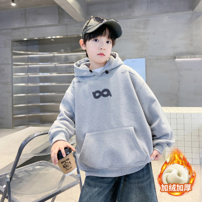男童秋冬款卫衣加绒厚2025