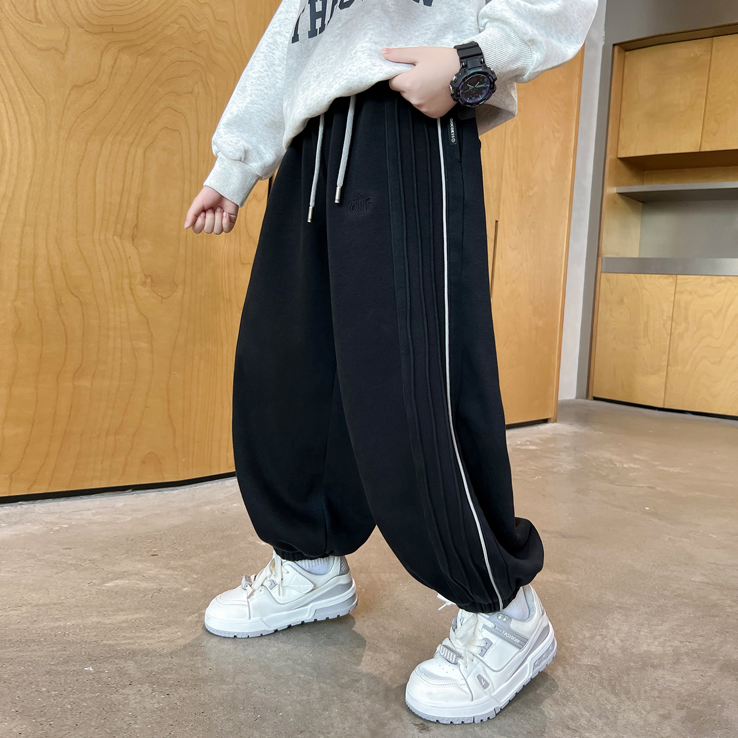 男童秋冬款裤子加绒厚2025