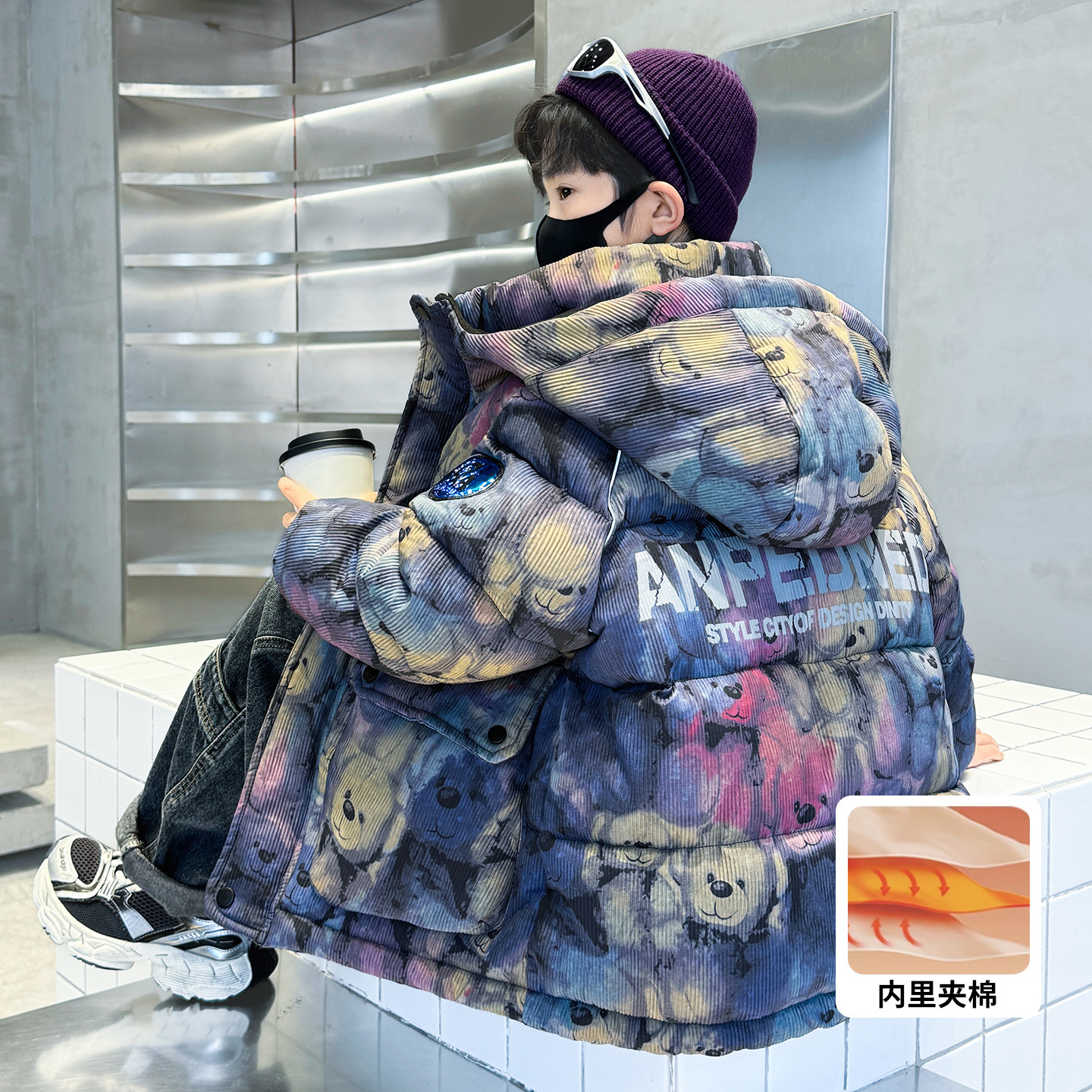 男童冬装羽绒棉服2025新款棉袄冬季秋冬款棉衣加厚中大儿童外套潮