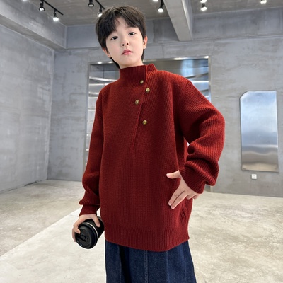 男童毛衣秋冬款加厚2025新