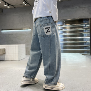 儿童春季 2025新款 痞帅气时髦牛仔裤 男孩长裤 男童裤 直筒裤 子春秋款