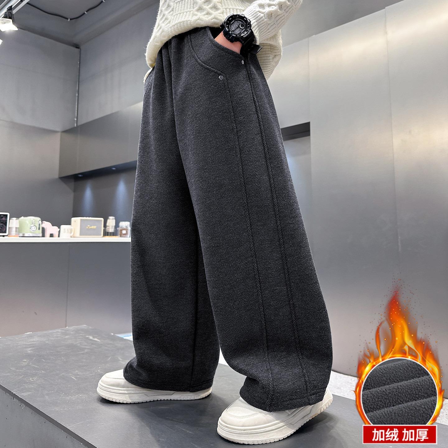 男童秋冬款卫裤加绒厚2025