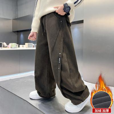 男童秋冬款裤子加绒厚2025