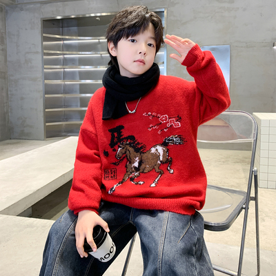 男童秋冬款毛衣2025新中大