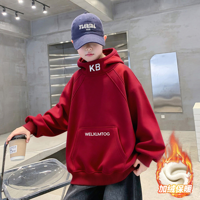 男童秋冬款卫衣加绒厚2025