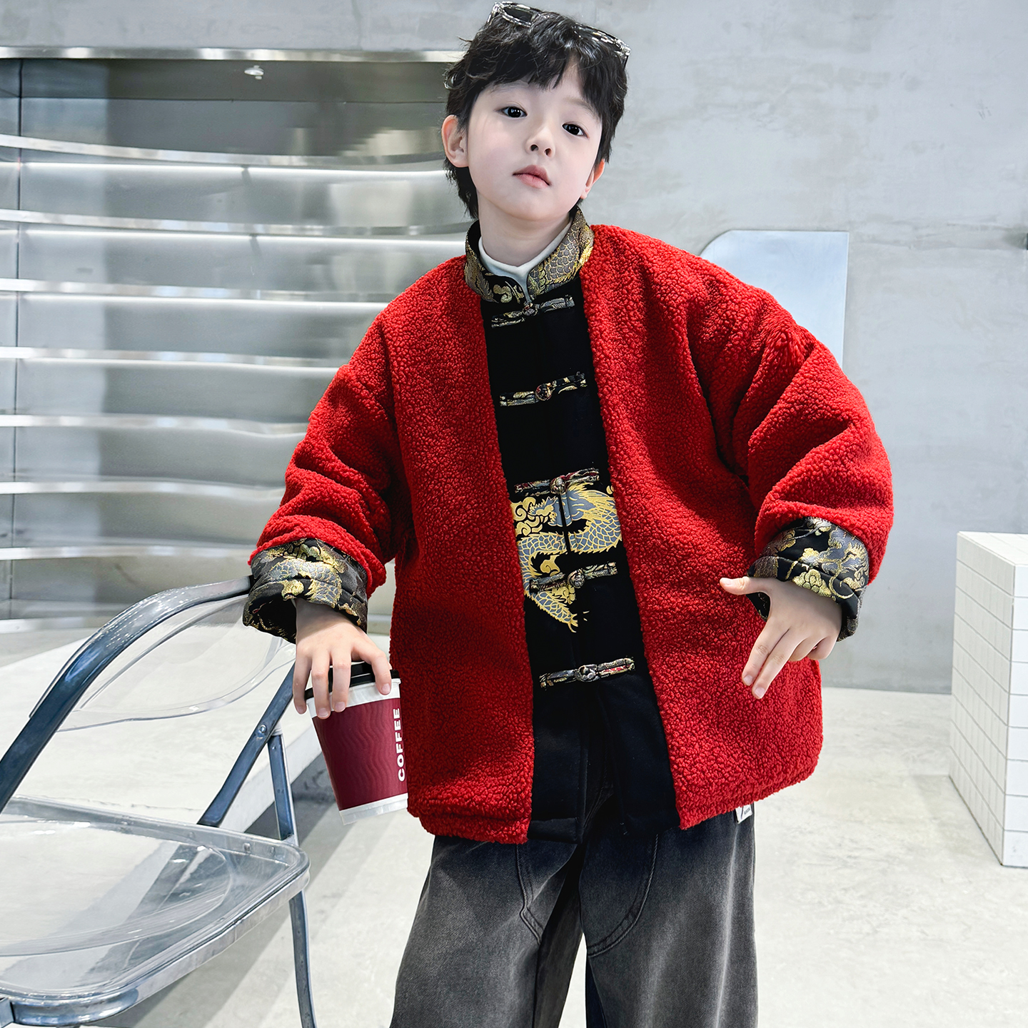 男童秋冬季外套加绒厚2025