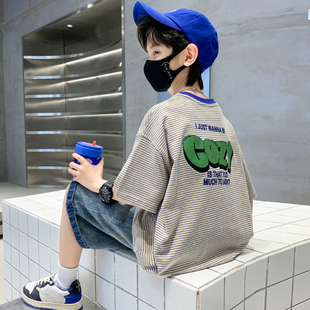 男童夏季套装2026新款帅气男孩夏装短袖纯棉薄款T恤8儿童夏款上衣