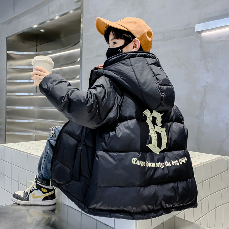 男童羽绒服外套2025新款白鸭绒棉袄冬季加厚中大童男孩棉衣冬装潮