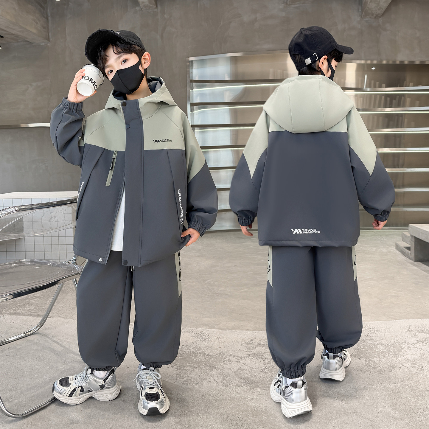 儿童装男童春装套装2026新款春秋款衣服运动春季大童男孩酷帅气潮