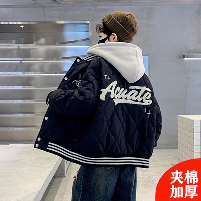 男童棉服冬装夹棉外套秋冬款2025新款男孩加厚中大童洋气儿童棉袄