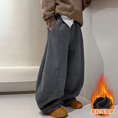 男童秋冬款裤子加绒厚2025