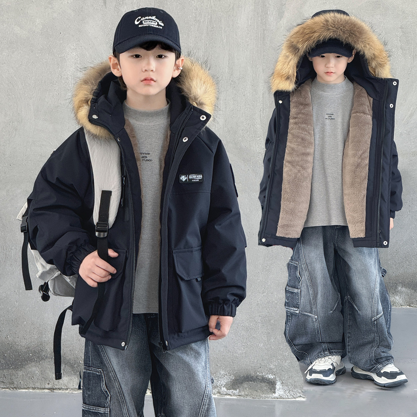 男童秋冬款外套加绒厚2025