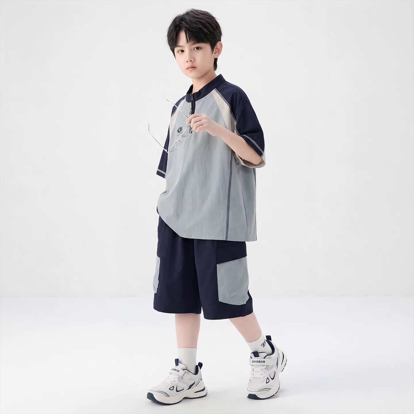 男童夏装套装2026新款中大童夏季薄款运动男孩短袖儿童酷帅衣服潮
