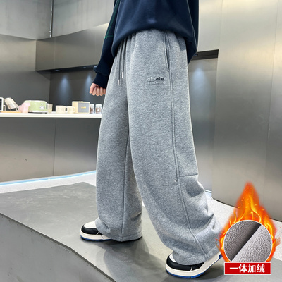 男童秋冬款裤子加绒厚2025