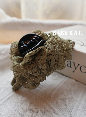 原创设计韩国面料复古蕾丝中号抓夹气质盘发发夹发卡头饰女饰品