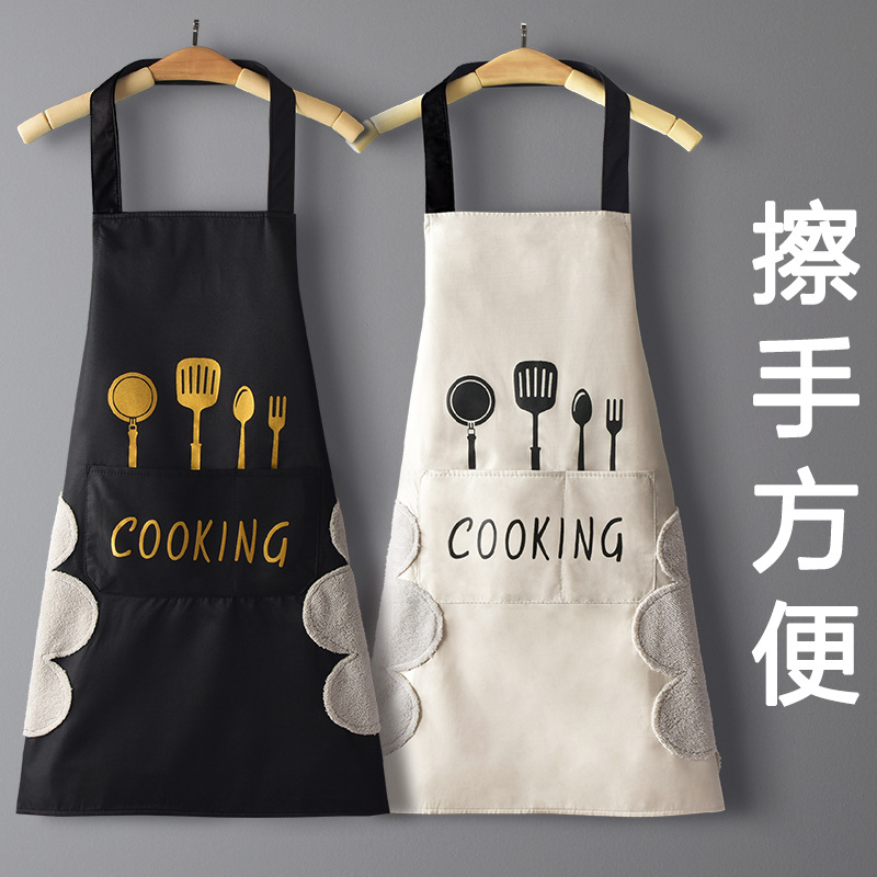 2025新款围裙女家用厨房防水防油工作服餐饮专用网红做饭围腰年轻