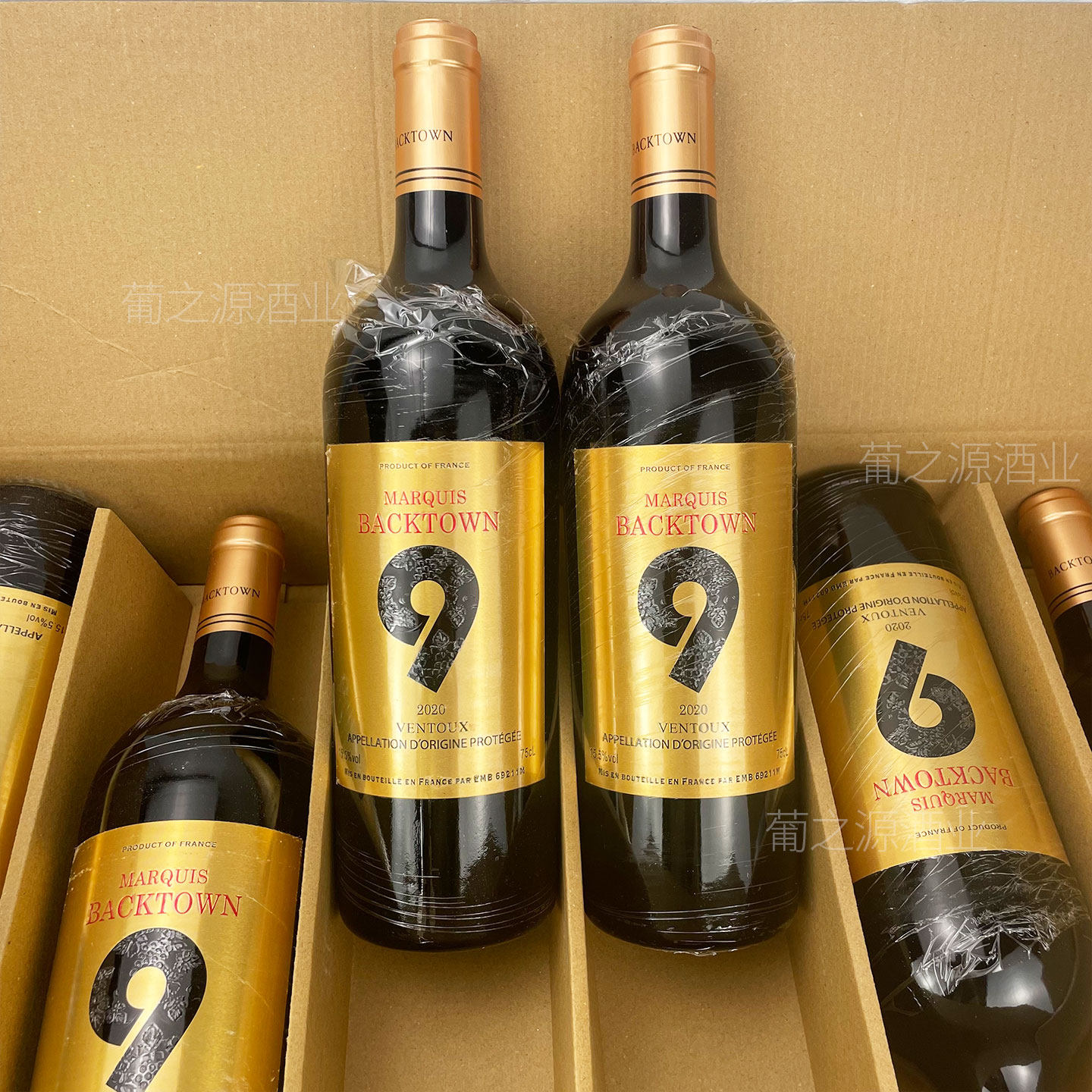 法国进口红酒小柏桐侯爵侯爵干红葡萄酒15.5度750ml*6瓶整箱包邮