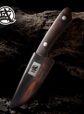 三本盛大马士革钢水果刀户外切肉刀割肉小刀子锋利高档高级刀具