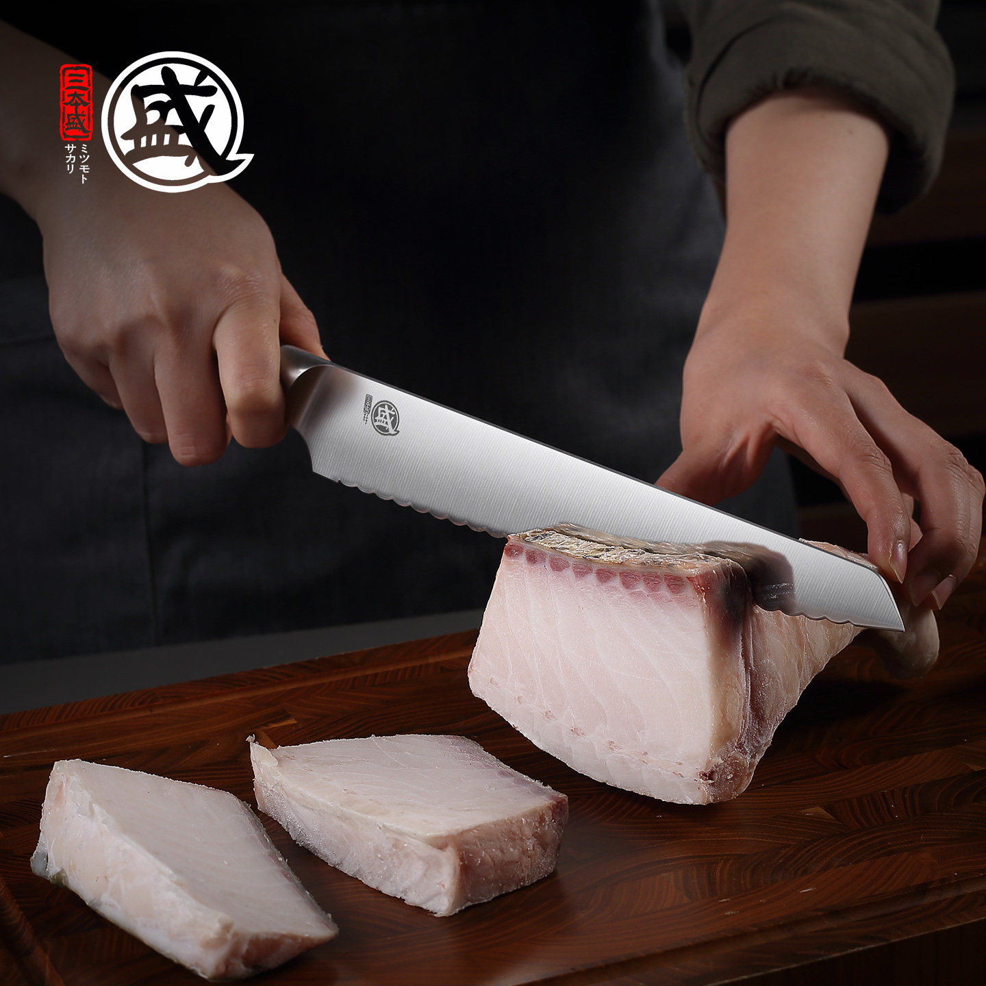 日本三本盛面包刀多功能冻肉刀吐司不掉渣锯齿家用切冻肉烘培刀,厨房/烹饪用具,冷冻调理刀,淘宝优惠券,粉丝福利购,淘宝优惠卷