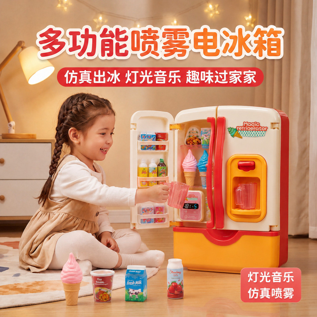 儿童过家家厨房仿真冰箱玩具益智图片