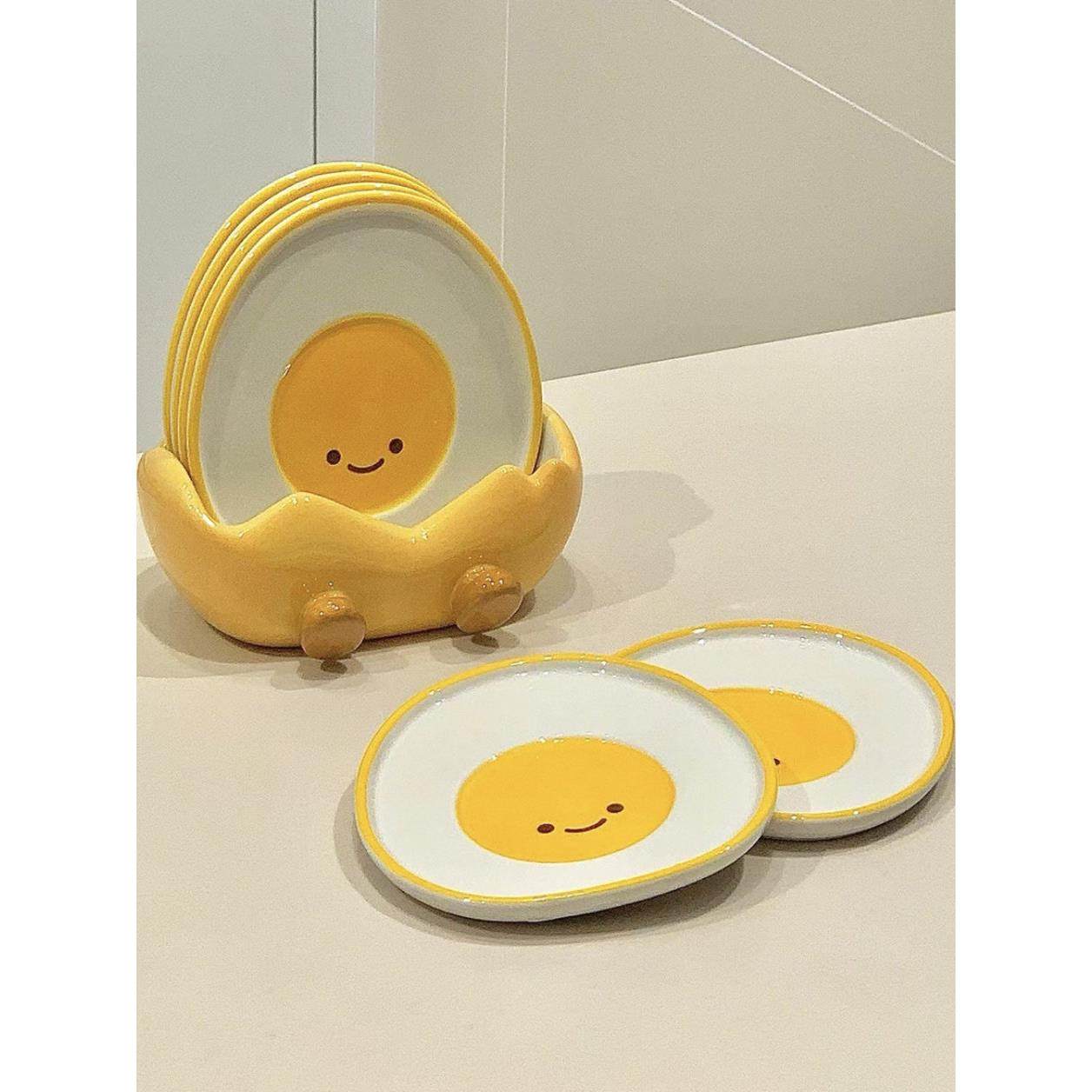 可爱鸡蛋瑞士卷吐骨头碟家用陶瓷食品级小碟子小吃点心盘子,餐饮具,碟,淘宝优惠券,粉丝福利购,淘宝优惠卷