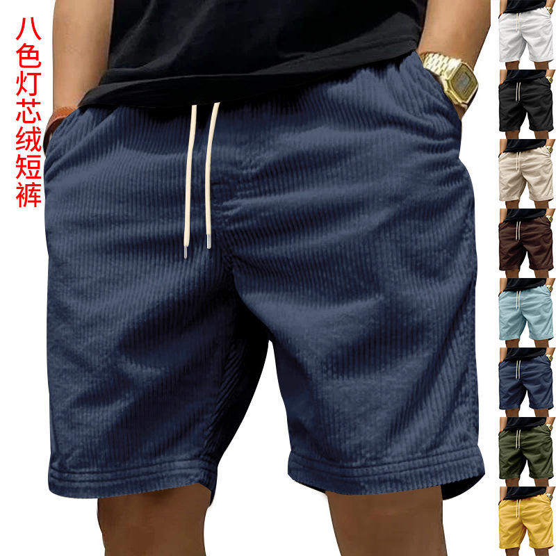 2026外贸亚马逊新款男士休闲短裤百搭薄款灯芯绒短裤男夏季五分裤,男装,短裤,淘宝优惠券,粉丝福利购,淘宝优惠卷