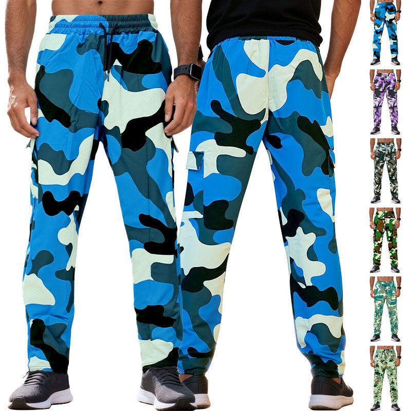 外贸欧美亚马逊现货秋冬印花长裤梭织口袋宽松休闲运动慢跑裤,男装,休闲裤,淘宝优惠券,粉丝福利购,淘宝优惠卷