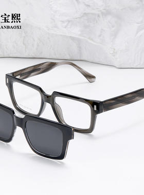 8730套镜磁吸CP插扁针外贸墨镜男女近视偏光太阳镜二合一可配度数