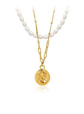 Manreya玛芮雅项链天然珍珠双层叠链颈链锁骨链圆珠链原创设计