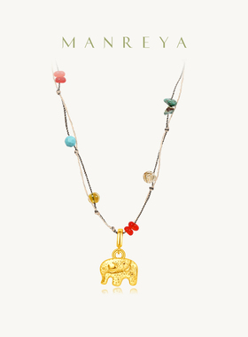 金象幻彩项链美拉德小象吊坠