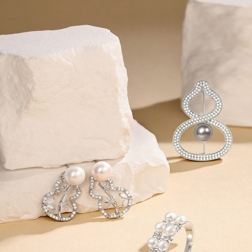 Manreya玛芮雅幻珠雅颂珍珠戒指竹影福霜珍珠耳环享葫珍珠胸针