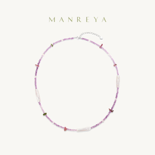 Manreya玛芮雅暮雪凝紫水晶多巴胺串珠项链锁骨链女高级感百搭
