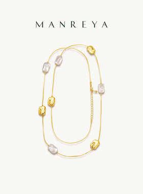 Manreya玛芮雅云间月巴洛项链金色银色毛衣链女