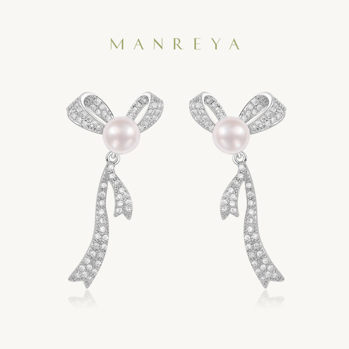 蝶漾珍心珍珠耳钉高级感